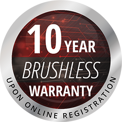 10 years guarantee for machines with brushless motor